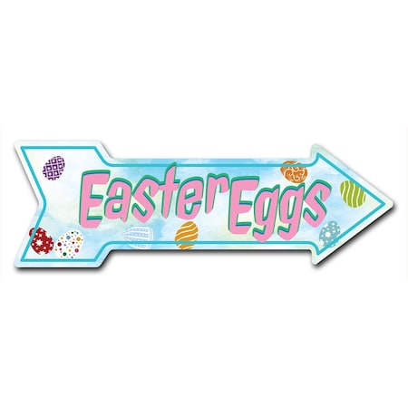 Signmission Easter Eggs Arrow Decal Funny Home Decor 30in Wide D-A-10-999884